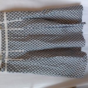 Gap Stretch Skirt Size 10 Regular White Navy Blue Abstract Print Above Knee